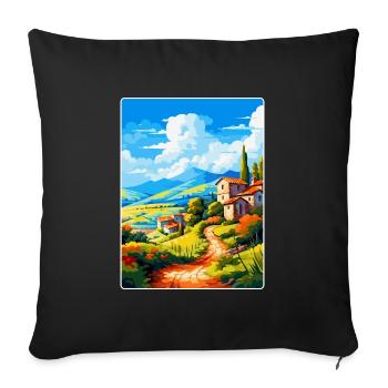 Amarante Portugal Affiche de voyage vintage souvenir - Housse de coussin décorative 45 x 45 cm - noir - Devant