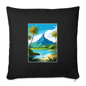 Bora Französisch-Polynesien Vintage Reiseposter - Sofakissenbezug 45 x 45 cm - Schwarz - Vorne
