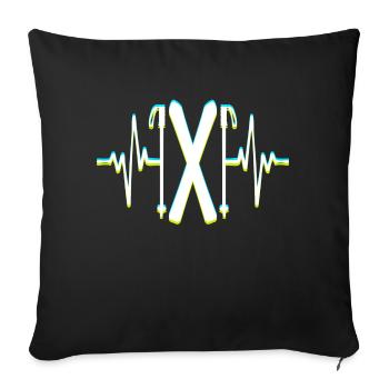 Skiing Winter sports Snowboarding Biathlon Snow - Sofa pillowcase 17,3'' x 17,3'' (45 x 45 cm) - black - Front