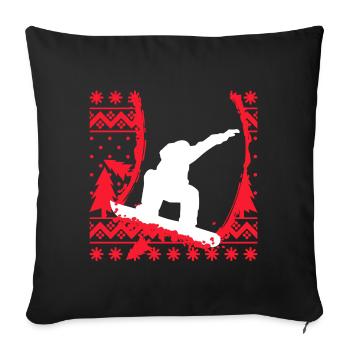 Winter season Skiers Skiing Winter sports - Sofa pillowcase 17,3'' x 17,3'' (45 x 45 cm) - black - Front