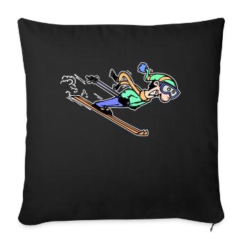 Snow Winter Sports Skiers Skiing - Sofa pillowcase 17,3'' x 17,3'' (45 x 45 cm) - black - Front