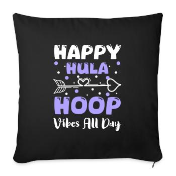 Hulahoop Abnehmen Spaß - Sofakissenbezug 45 x 45 cm - Schwarz - Vorne