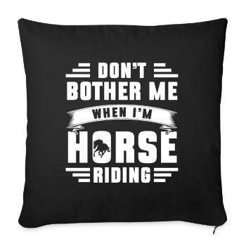 Chevaux Cavalier Dressage - Housse de coussin décorative 45 x 45 cm - noir - Devant