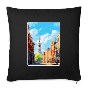 Lille France Affiche de voyage vintage WPA Souvenir - Housse de coussin décorative 45 x 45 cm - noir - Devant