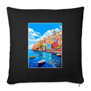Ponza Italy Vintage Travel Poster WPA Art Souvenir - Sofa pillowcase 17,3'' x 17,3'' (45 x 45 cm) - black - Front