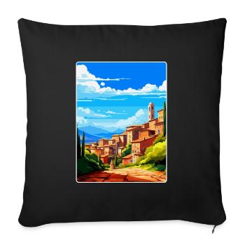 Pérouse Italie Affiche de voyage vintage WPA Souvenir - Housse de coussin décorative 45 x 45 cm - noir - Devant