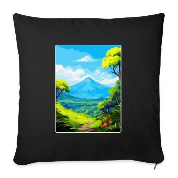 La Reunion National Park France Travel Poster WPA - Sofa pillowcase 17,3'' x 17,3'' (45 x 45 cm) - black - Front