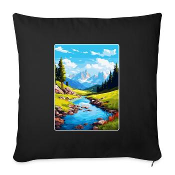 Aiguestortes I Estany de Sant Maurici Park Spanien - Sofakissenbezug 45 x 45 cm - Schwarz - Vorne