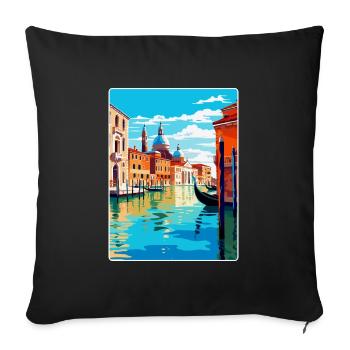 Venice Italy Vintage Travel Poster WPA Souvenir - Sofa pillowcase 17,3'' x 17,3'' (45 x 45 cm) - black - Front