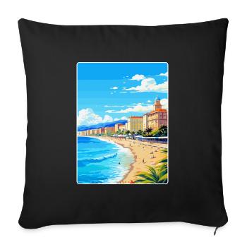 Nice France Vintage Travel Poster WPA Art Souvenir - Sofa pillowcase 17,3'' x 17,3'' (45 x 45 cm) - black - Front