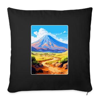 Parc national du Teide Espagne Affiche de voyage vintage - Housse de coussin décorative 45 x 45 cm - noir - Devant