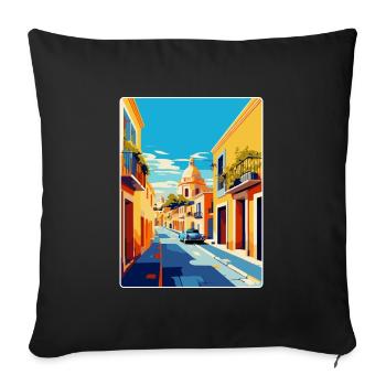 Jerez De La Frontera Spain Vintage Travel Poster - Sofa pillowcase 17,3'' x 17,3'' (45 x 45 cm) - black - Front
