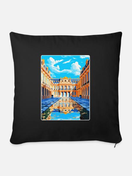 Schloss Versailles Frankreich Vintage Reiseplakat WPA - Sofakissenbezug 45 x 45 cm - Schwarz