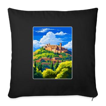 Alhambra Spain Vintage Travel Poster Souvenir WPA - Sofa pillowcase 17,3'' x 17,3'' (45 x 45 cm) - black - Front