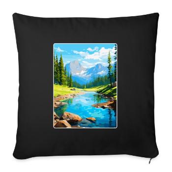 Aiguestortes I Estany de Sant Maurici Park Spanien - Sofakissenbezug 45 x 45 cm - Schwarz - Vorne