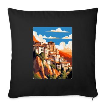 Cuenca Spain Vintage Travel Poster WPA Souvenir - Sofa pillowcase 17,3'' x 17,3'' (45 x 45 cm) - black - Front