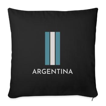 Flagge von Argentinien, Argentinischer Stolz - Sofakissenbezug 45 x 45 cm - Schwarz - Vorne