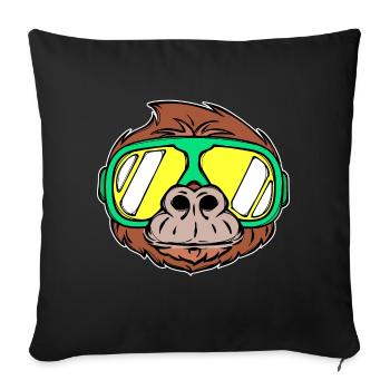 Ski holiday Winter sports Snow Winter Skiers - Sofa pillowcase 17,3'' x 17,3'' (45 x 45 cm) - black - Front