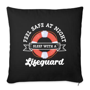 Moniteur de natation d’été en piscine sauveteur - Housse de coussin décorative 45 x 45 cm - noir - Devant