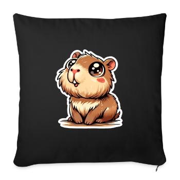 Capybara - Sofakissenbezug 45 x 45 cm - Schwarz - Vorne