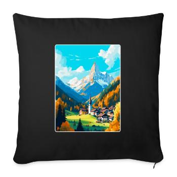 Berchtesgaden Germany Vintage Travel Poster WPA - Sofa pillowcase 17,3'' x 17,3'' (45 x 45 cm) - black - Front
