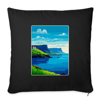 Îles Féroé Danemark Affiche de voyage vintage WPA - Housse de coussin décorative 45 x 45 cm - noir - Devant