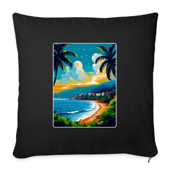 Cote D Azur France French Riviera France Poster - Sofa pillowcase 17,3'' x 17,3'' (45 x 45 cm) - black - Front