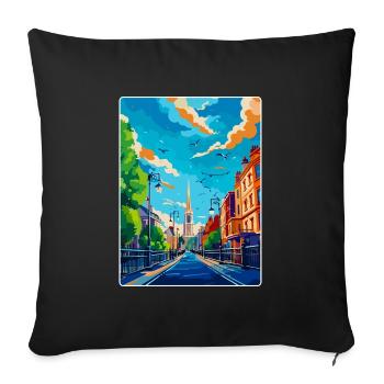 Dublin Ireland Uk Vintage Travel Poster Souvenir - Sofa pillowcase 17,3'' x 17,3'' (45 x 45 cm) - black - Front