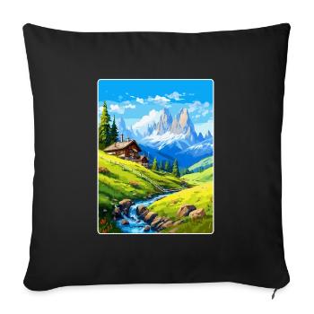 Dolomiten Italien Vintage Reiseplakat Souvenir WPA - Sofakissenbezug 45 x 45 cm - Schwarz - Vorne