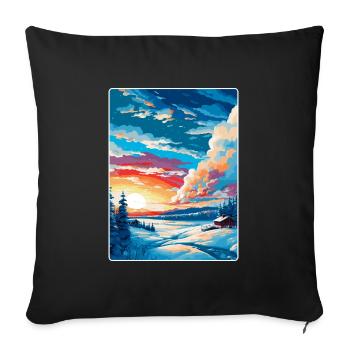Kiruna Sweden Vintage Travel Poster WPA Souvenir - Sofa pillowcase 17,3'' x 17,3'' (45 x 45 cm) - black - Front