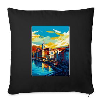 Bilbao Spain Vintage Travel Poster WPA Souvenir - Sofa pillowcase 17,3'' x 17,3'' (45 x 45 cm) - black - Front