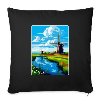 Netherlands Vintage Travel Poster WPA Art Souvenir - Sofa pillowcase 17,3'' x 17,3'' (45 x 45 cm) - black - Front
