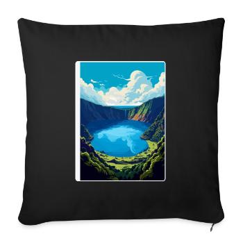 The Azores Portugal Vintage Travel Poster WPA Art - Sofa pillowcase 17,3'' x 17,3'' (45 x 45 cm) - black - Front