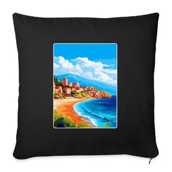 Kefalonia Greece Vintage Travel Poster Souvenir - Sofa pillowcase 17,3'' x 17,3'' (45 x 45 cm) - black - Front
