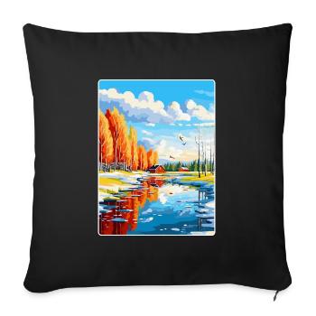 Oulu Finland Vintage Travel Poster WPA Souvenir - Sofa pillowcase 17,3'' x 17,3'' (45 x 45 cm) - black - Front