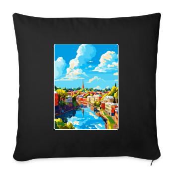 Turku Finland Vintage Travel Poster WPA Souvenir - Sofa pillowcase 17,3'' x 17,3'' (45 x 45 cm) - black - Front