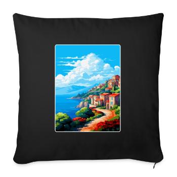 Elba Italien Vintage Reiseplakat Souvenir Souvenir - Sofakissenbezug 45 x 45 cm - Schwarz - Vorne
