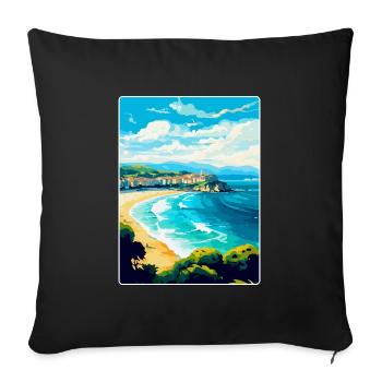 San Sebastian Spain Vintage Travel Poster Souvenir - Sofa pillowcase 17,3'' x 17,3'' (45 x 45 cm) - black - Front