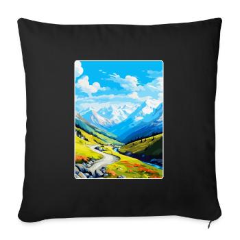 Stelvio Italie Affiche de voyage vintage WPA Souvenir - Housse de coussin décorative 45 x 45 cm - noir - Devant
