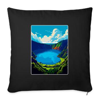 The Azores Portugal Vintage Travel Poster Souvenir - Sofa pillowcase 17,3'' x 17,3'' (45 x 45 cm) - black - Front