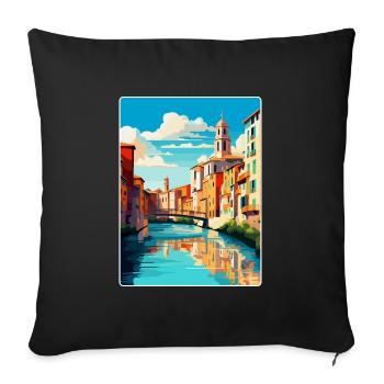 Girona Spain Vintage Travel Poster WPA Souvenir - Sofa pillowcase 17,3'' x 17,3'' (45 x 45 cm) - black - Front