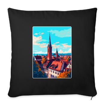 Freiburg Germany Vintage Travel Poster Souvenir - Sofa pillowcase 17,3'' x 17,3'' (45 x 45 cm) - black - Front