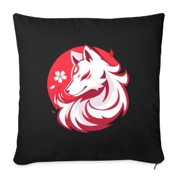 Asian Style White Fox - Sofa pillowcase 17,3'' x 17,3'' (45 x 45 cm) - black - Front