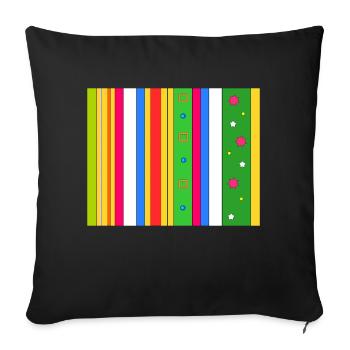 Patterns, stripes and shapes - Sofa pillowcase 17,3'' x 17,3'' (45 x 45 cm) - black - Front