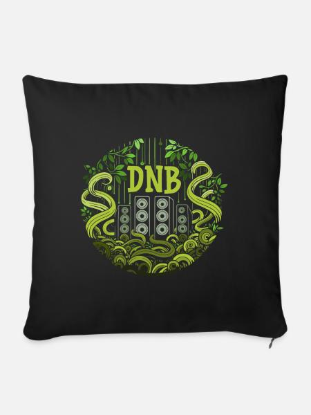 DNB Jungle, Drum and Bass Jungliste - Sofakissenbezug 45 x 45 cm - Schwarz