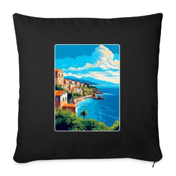 Sicily Italy Vintage Travel Poster WPA Souvenir - Sofa pillowcase 17,3'' x 17,3'' (45 x 45 cm) - black - Front