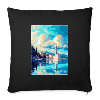 Split Croatia Vintage Travel Poster WPA Souvenir - Sofa pillowcase 17,3'' x 17,3'' (45 x 45 cm) - black - Front