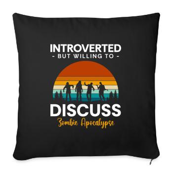 Dissimulation réservée antisociale - Housse de coussin décorative 45 x 45 cm - noir - Devant
