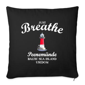 Peenemünde lighthouse off the island of Usedom, Germany - Sofa pillowcase 17,3'' x 17,3'' (45 x 45 cm) - black - Front