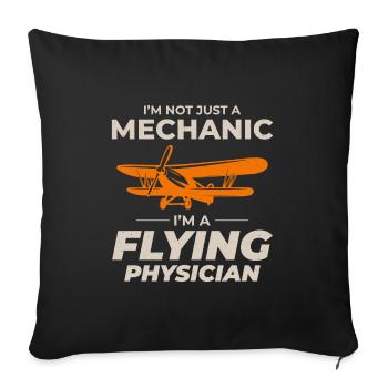 Mécanicien d’aéronefs Technicien d’entretien aéronautique - Housse de coussin décorative 45 x 45 cm - noir - Devant